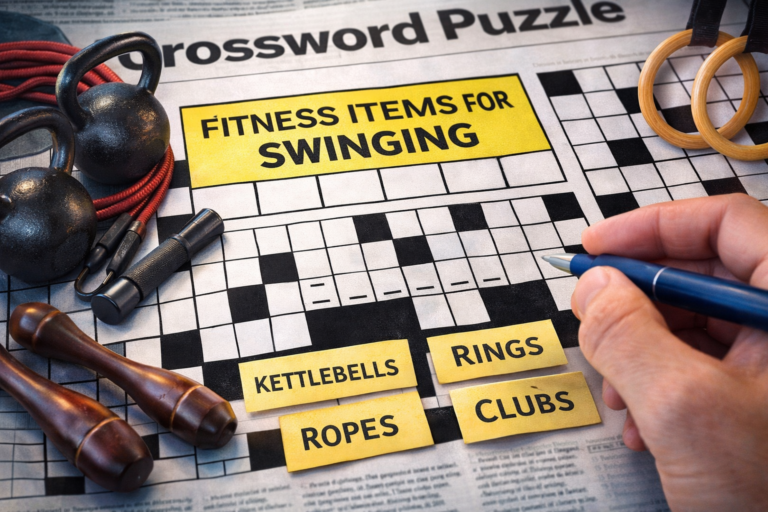 fitness items for swinging crossword clue