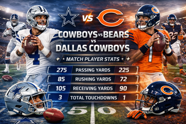 dallas cowboys vs chicago bears match player stats