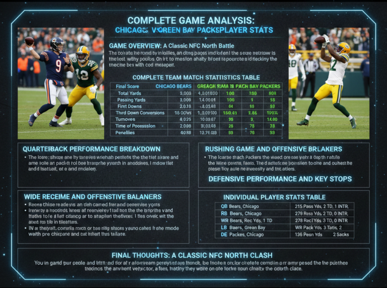 Chicago Bears vs Green Bay Packers match player stats